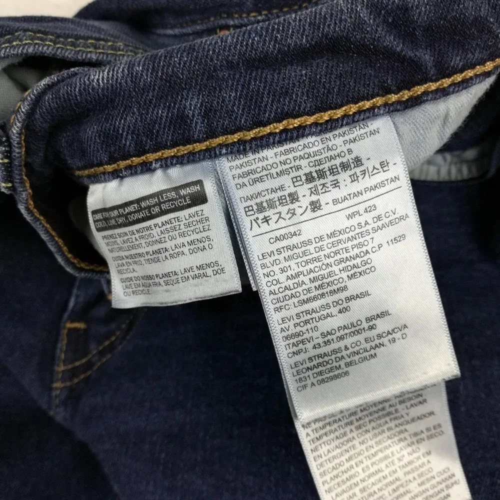 Levi's Mens Jeans 505 Straight Leg Regular Fit Blue Denim‎ Dark Wash 34x30